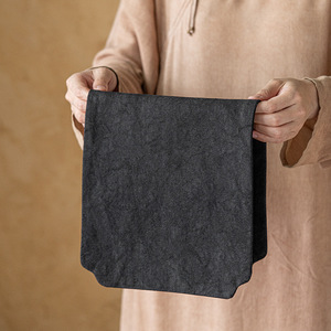 Chinese Retro Tie Dye Canvas Tea Mat Grey Double Sided Waterproof Zen Tea Ceremony Table Runner Place Mat - Product Image 4