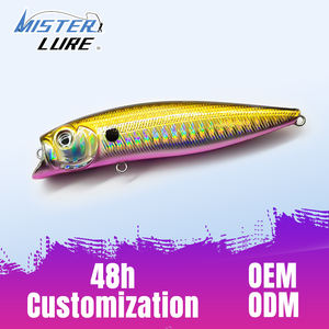 MISTER LURE 90mm 12.2g Kunststof Aangepaste Kleur OEM Popper Aas ABS Kunststof Zoetwater Vissen Drijvende Popper Aas - Product Image 1