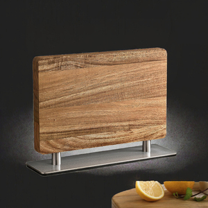 Soporte de exhibición de madera de acacia, nuevo, de doble cara, con imán fuerte para cuchillos, artesanía moderna en madera - Product Image 3
