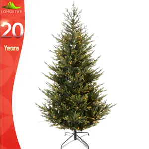 Longstar 6ft 7ft 8ft Far Kunstmatige Kerstboom Met Warm Witte Ledverlichting En Buigbare Takken