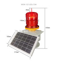LED Rojo de 15W 1000cd IP65 con Fotocélula para Torres de Transmisión, Luces de Obstrucción de Aviación WON-SOLAR-122