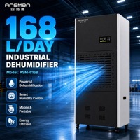 Nouveau déshumidificateur commercial électrique 355 pintes/jour avec affichage numérique, construction métallique, sur pied, mobile, pour serre