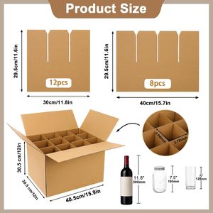 Boîte à vin auto-érectible en carton ondulé recyclable sur mesure pour 12 bouteilles avec séparateurs, fermeture magnétique, gaufrage et revêtement UV - Product Image 4