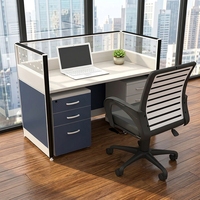 Poste de travail de bureau individuel moderne en bois avec cloison de séparation pour employés, ensemble de mobilier de bureau en gros