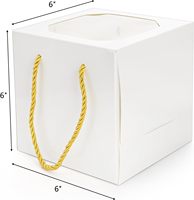 Petite boîte à gâteau avec fenêtre et poignées, boîtes de boulangerie blanches avec supports, conteneur portable pour gâteau individuel, boîte à friandises pour fraises