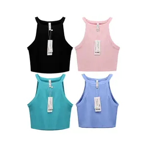 OEM Custom Logo Sleeveless Crop Tops Perfect for Women's Summer Fashion Tank Top For Women