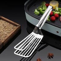 Pince-spatule de cuisine en acier inoxydable à fentes, pince de cuisson pour grillades, pince à poisson et à steak, résistante à la chaleur et antiadhésive