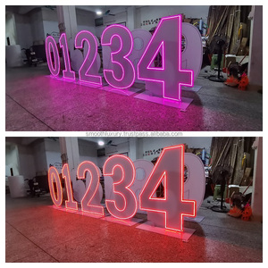 Mịn bán buôn 4ft <span class=keywords><strong>RGB</strong></span> đèn neon dấu hiệu Wedding party tổ chức sự kiện trang trí nội thất <span class=keywords><strong>LED</strong></span> Acrylic số chữ cái - Product Image 2