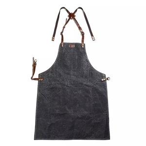 En stock de lona de cera con <span class=keywords><strong>delantal</strong></span> de <span class=keywords><strong>cuero</strong></span> de trabajo vestido retro de jardinería al aire libre barbacoa <span class=keywords><strong>delantal</strong></span> - Product Image 5