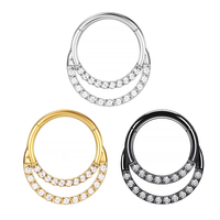 Cincin hidung Hoop ganda 316L, cincin Septum baja bedah Daith Tragus Helix perhiasan anting simpai tulang rawan tindik keong