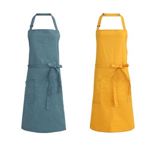 Toptan özel Logo siyah pamuk Polyester su geçirmez şef barbekü pişirme temizleme mutfak önlükleri Cafe restoranlar mutfak önlüğü - Product Image 5