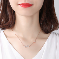 Collier en argent sterling 925 avec chaîne en zircon blanc plaqué rhodium, coupe princesse, tendance, vente chaude, cadeau pour femme