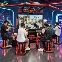 Machine d'arcade de tir VR pour 4 joueurs, système de jeu de combat multijoueur commercial avec écran HD et sièges dynamiques