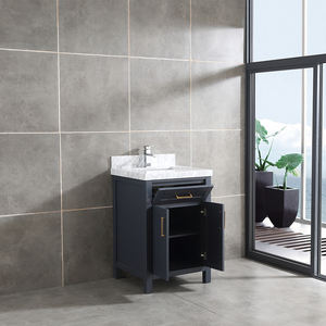 Meuble-lavabo de salle de bain haut de gamme de 24 pouces avec vasque en céramique et caractéristiques résistantes à l'eau - Product Image 4