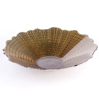 Groothandel 12 inch glazen salade- & fruitschalen gouden kleur milieuvriendelijk modern luxe bruiloftdecoratie op maat gemaakt voor thuis- en restaurantgebruik
