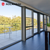 Porte coulissante en aluminium sur mesure certifiée AS2047 Rolansini, résistante aux intempéries, avec verre trempé, pour terrasse extérieure, balcon