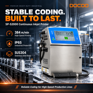 DOCOD SP-S2000 High <b>Adhesion</b> CIJ QR Code Inkjet Printer Small Character Coding Machine for Glass Plastic Cable Wire Pipe <b>Metal</b> - Product Image 2