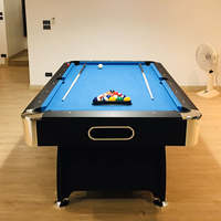 Mesa de Billar y Snooker Profesional de Lujo para Interiores con Retorno de Bolas, de 7, 8 y 9 pies, Moderna, Personalizada, con Cuero, en Oferta al por Mayor