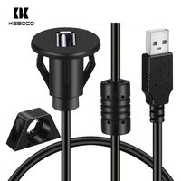 Cable de Extensión USB 2.0 Macho a Hembra para Montaje Empotrado en Panel, para Modificación de Autos, Camiones y Embarcaciones