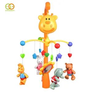 Musical Rotating Bed Bell Baby Crib Toy Hanging Rattle Baby Mobiles Toy With 18 Songs and 5 Removable Animals