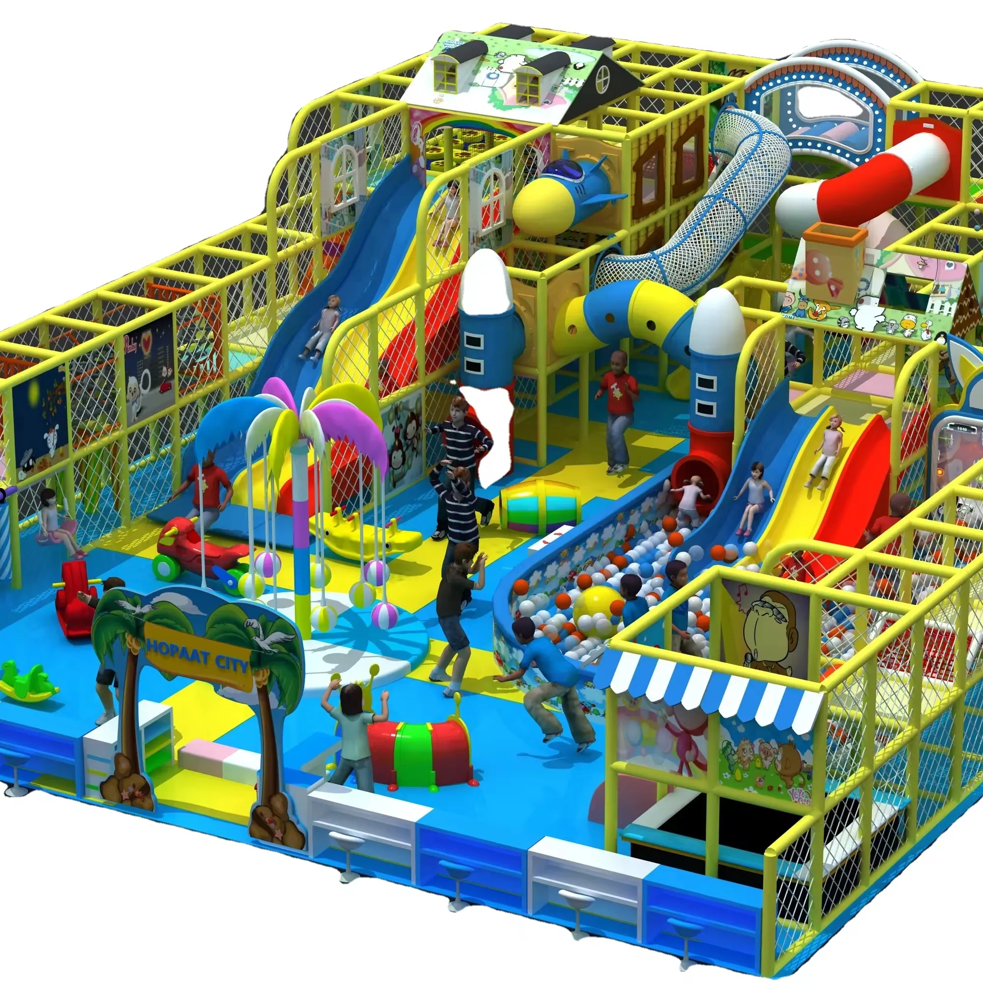 2024 Kids Indoor Play Center Maze Children Indoor Soft Playground Equipment Custom Commercial Indoor Ball Pool Slide Playground