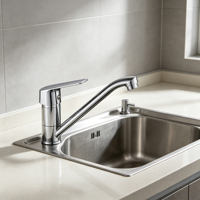Robinet de cuisine à installation sur plan, design moderne, en alliage de zinc, avec noyau en céramique, idéal pour les cuisines d'hôtels et d'appartements