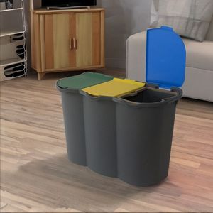 Bidone della Spazzatura Belli & Forti 80L a 3 Scomparti con Etichette e Separatori - Product Image 5