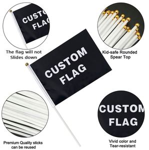 Manufacturer Wholesale Good Quality Premium Fabric Digital Printing Eco-Friendly Custom Different Size Hand <b>Flags</b> - Product Image 2