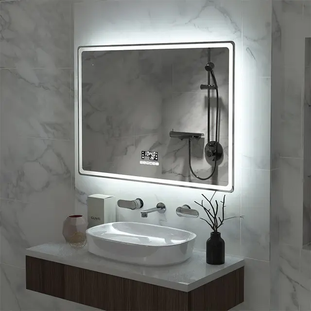 Hot Sale LED Illuminate Bathroom Mirror Wall Mounted Shower Mirror With LED mirror for bathroom