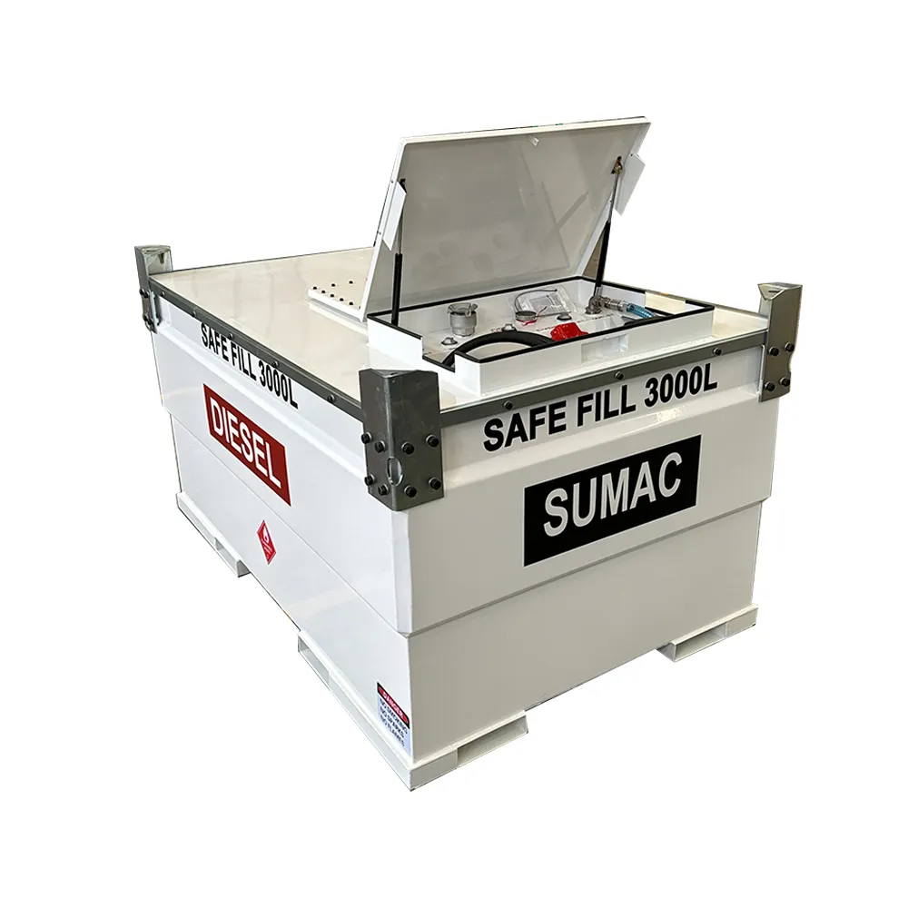 خزانة SUMAC بتصميم جديد سعة 3000 لتر ويمكن إغلاقها تحتوي على حاوية وقود ووقود ديزل وبنزين