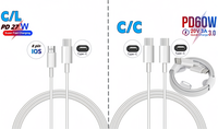 Câble de charge rapide PD 27W pour iOS, 9V 2.22A 3A, PD3.0, USB Type C vers 8 broches, pour iPhone et MacBook