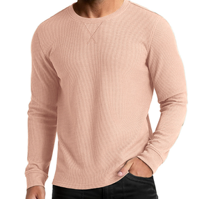 Nueva Camiseta de Manga Larga con Cuello Redondo para Hombre, Estilo Europeo y Americano, Moda Otoño Invierno, Tejido Waffle - Product Image 5