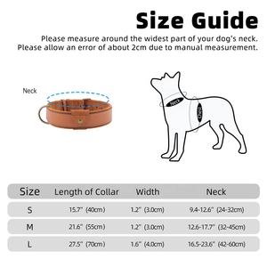 आधुनिक डिजाइन 100% प्राकृतिक चमड़े के एंटी-लॉस एयर टैग धारक पालतू कॉलर भारी शुल्क चौड़ा कोई चोक डॉग कॉलर - Product Image 5