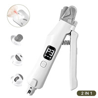 Professioneller 2-in-1 Elektrischer Haustier-Nagelschleifer Leiser Wiederaufladbarer Hunde-Nageltrimmer mit LED-Anzeige & 3 Geschwindigkeiten für Katzen