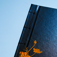 Livre de menus de luxe en cuir PU imperméable personnalisable impression UV de bourrage à chaud avec gaufrage de logo