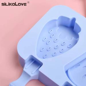 Non-stick <b>cube</b> tray fruit-shaped 3-cavity DIY popsicle maker ice cream mold - Product Image 4