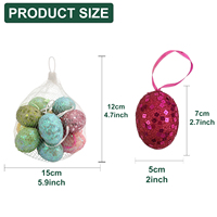 Oster-Themen-Kollektion Deko Künstliche Pailletten-Eier Dekorationsset Produkt für DIY Baum Korb Feiertagsbedarf Großhandel