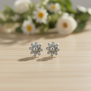 Amy Amy Flower <b>Stud</b> <b>Earrings</b> Silver Plated <b>Crystal</b> Rhinestone Women's Jewelry Gift - Product Image 2