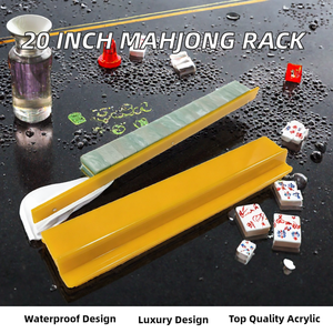 Support de Mahjong en Acrylique Transparent Vert, Porte-Pièces de Mahjong, Poussoir Droit, Accessoire de Jeu de Table 20 Pouces - Product Image 2