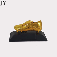 Trophées de football en cristal JY, prix de la meilleure paire de chaussures d'or, chaussures de football plaquées or pour enfants, logo personnalisé fait à la main, boîte cadeau pour l'école