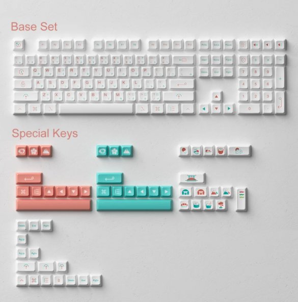 AKKO Red Fuji 161 Keys PBT Dye Sublimation JAD Profile DIY Keycaps Set for Mechanical Keyboard