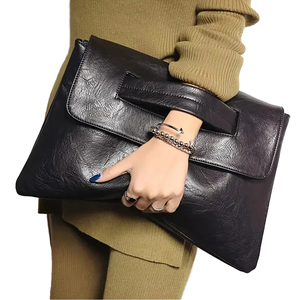 Borsa Clutch Vintage da <span class=keywords><strong>Donna</strong></span> alla Moda, <span class=keywords><strong>Grande</strong></span> Capacità, Motivo Geometrico, in Pelle Vegana Morbida con Chiusura a Cerniera, Nuovissima Pochette - Product Image 2