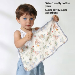 Nouvelle serviette de <span class=keywords><strong>bain</strong></span> carrée en gaze à motifs de dessins animés, en pur coton absorbant, <span class=keywords><strong>pour</strong></span> bébés et tout-petits, 30x50cm - Product Image 3