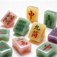 Jeu de Mahjong en Jade Double Couche Personnalisé avec Monogramme, Plateau de Jeu d'Échecs, Cadeau, Tuiles Polies pour Échecs, Cartes, Loisirs et Divertissement