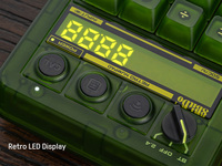 18 Retro RGB LED-Display 2-in-1 2.4G Bluetooth Kabelloser Numerischer Tastenblock mit Mechanischem Zeiger, Englisch, Neu für Desktop