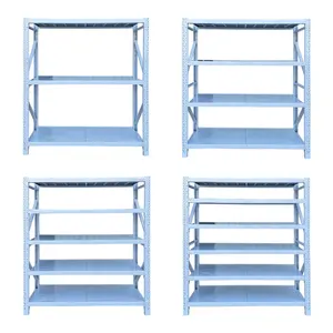 100KG 6 Tier Boltlwss Entrepôt Utilisé Industriel Stacking Shelvs Blanc Et Bleu Rack