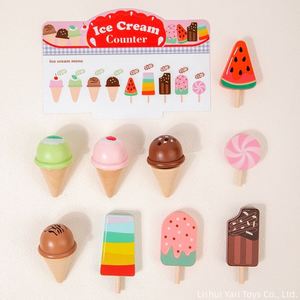 Bloques de Madera de Comida para Cocina, Juguetes de Helado para Niños, Juego de Imitación <span class=keywords><strong>con</strong></span> Mostrador, Menú y <span class=keywords><strong>Dinero</strong></span> - Product Image 5