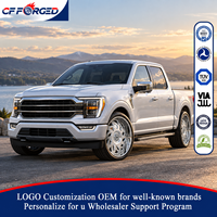 Vente flash - Jantes forgées monobloc à lèvre profonde brossées et polies 22x9.5 24x10 26x10 pour Ford F-150