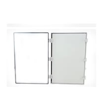 Boîte étanche à la poussière en plastique gris à charnières transparente 600*400*220 Boîte de câblage électrique Porte centrale 6 prises Extérieur