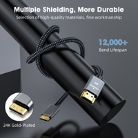 Câble vidéo Mini HDMI vers HDMI 2.0 plaqué or OEM d'usine, 4K60Hz, haute transmission, pour appareil photo numérique, ordinateur portable, Smart TV